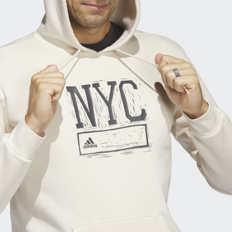 Moletom Com Capuz Branco Adidas Nyc