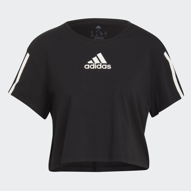 Camiseta Esportiva Preta Aeroready Made For Training Crop Adidas
