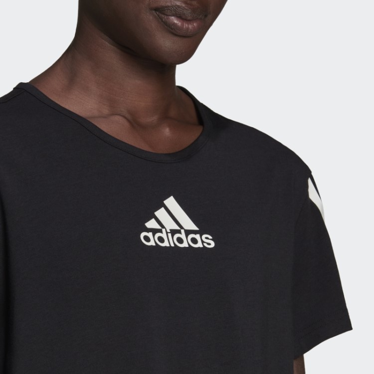 Camiseta Esportiva Preta Aeroready Made For Training Crop Adidas