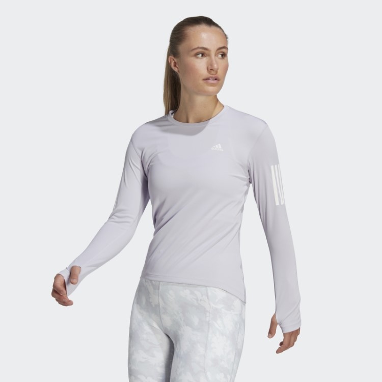Possui A Camiseta De Manga Longa Run The Run Adidas Silver Dawn
