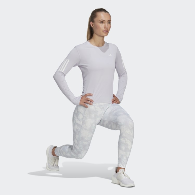 Possui A Camiseta De Manga Longa Run The Run Adidas Silver Dawn