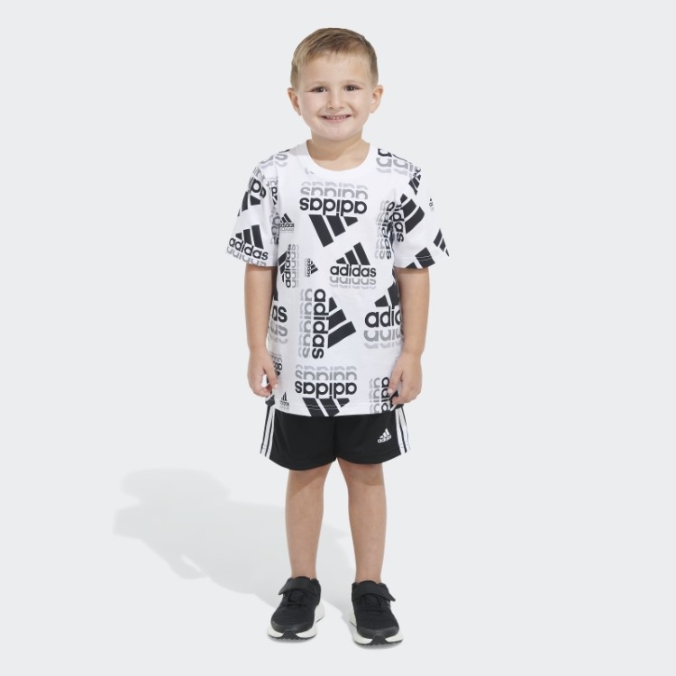 Ctn Aop T-shirt Conjunto Curto Adidas Branco