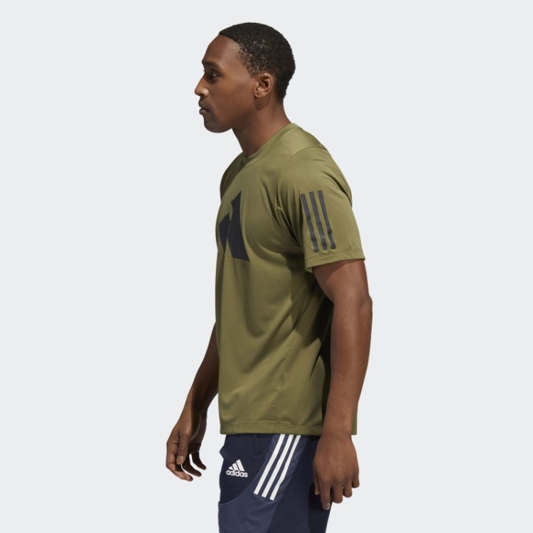 Camiseta Esportiva Adidas Freelift 3 Bar Verde Oliva