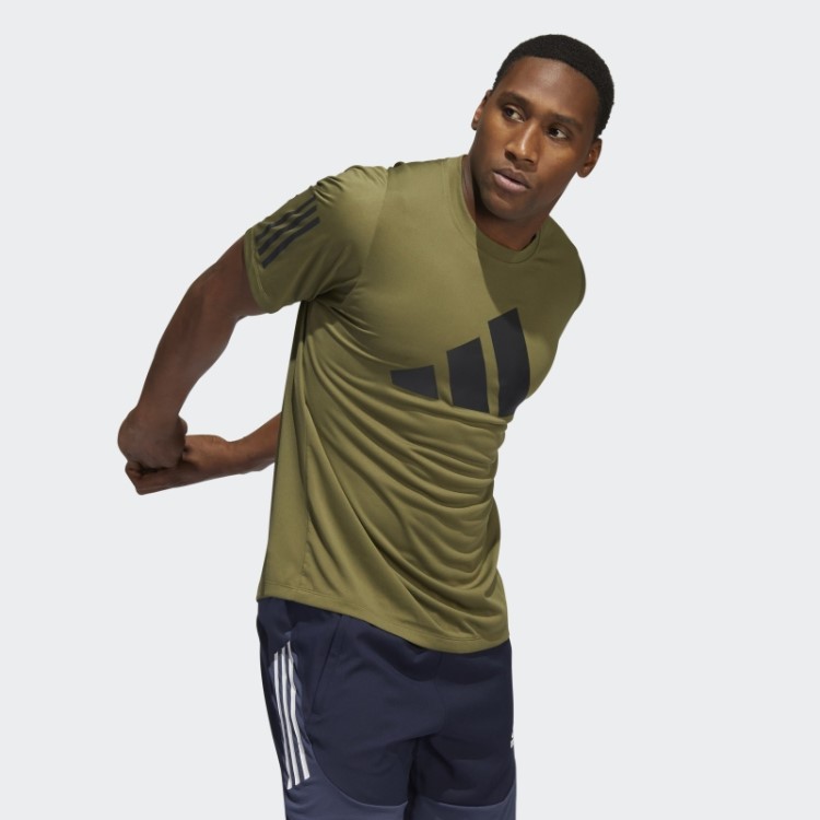 Camiseta Esportiva Adidas Freelift 3 Bar Verde Oliva