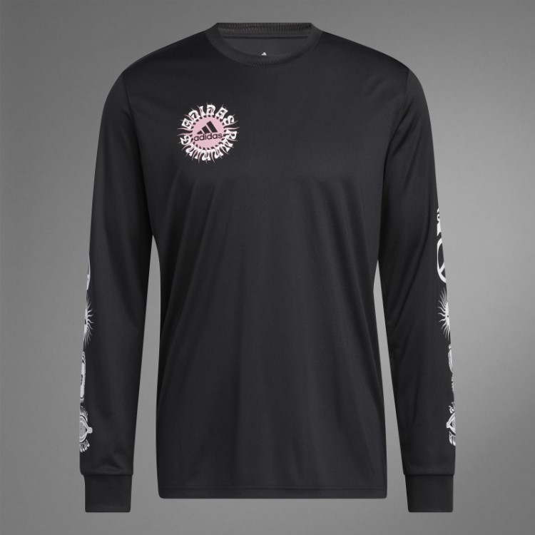 Adidas T-shirt Preta De Manga Comprida Com Estampa Freedom Running