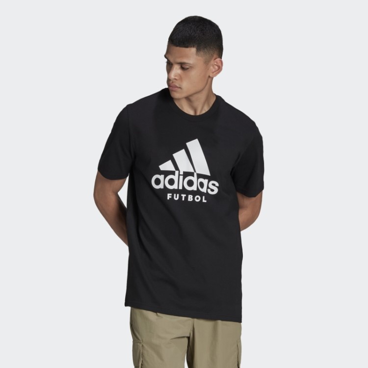 Camiseta Com Logo De Futebol Adidas Preta