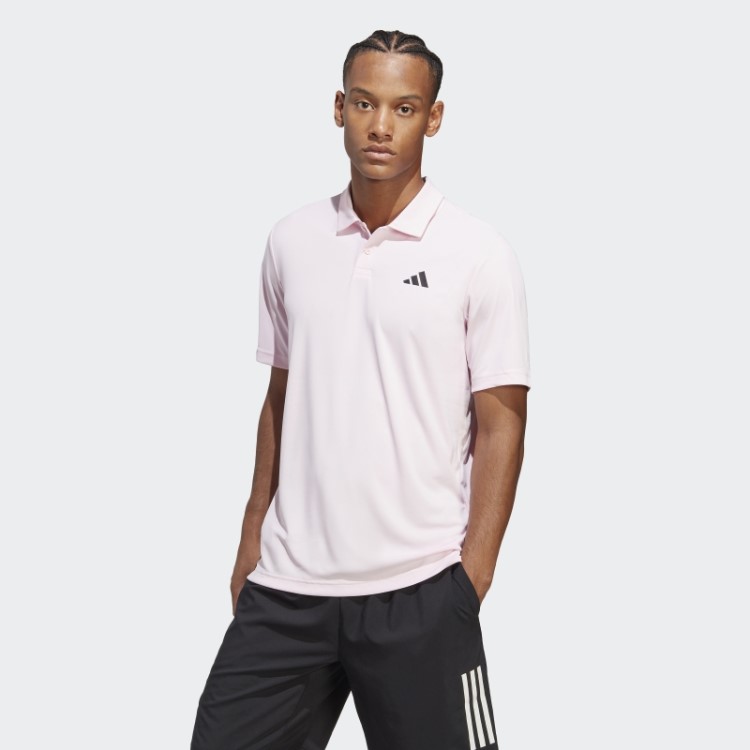 Camisa Polo De Tênis Com As Três Listras Rosa Do Clube Adidas