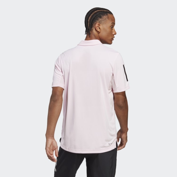 Camisa Polo De Tênis Com As Três Listras Rosa Do Clube Adidas