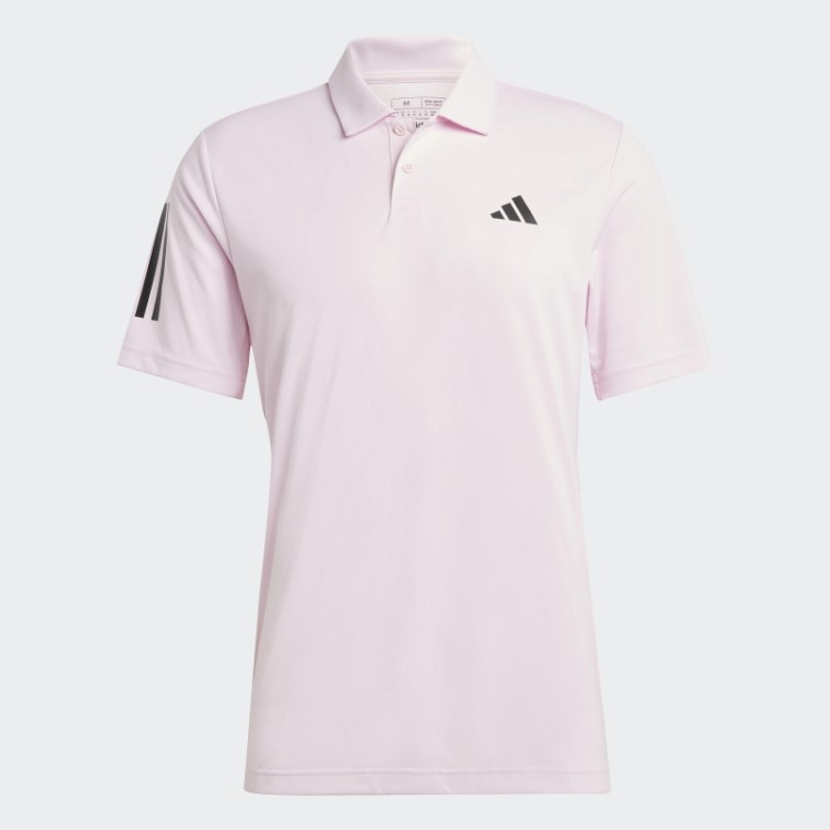 Camisa Polo De Tênis Com As Três Listras Rosa Do Clube Adidas