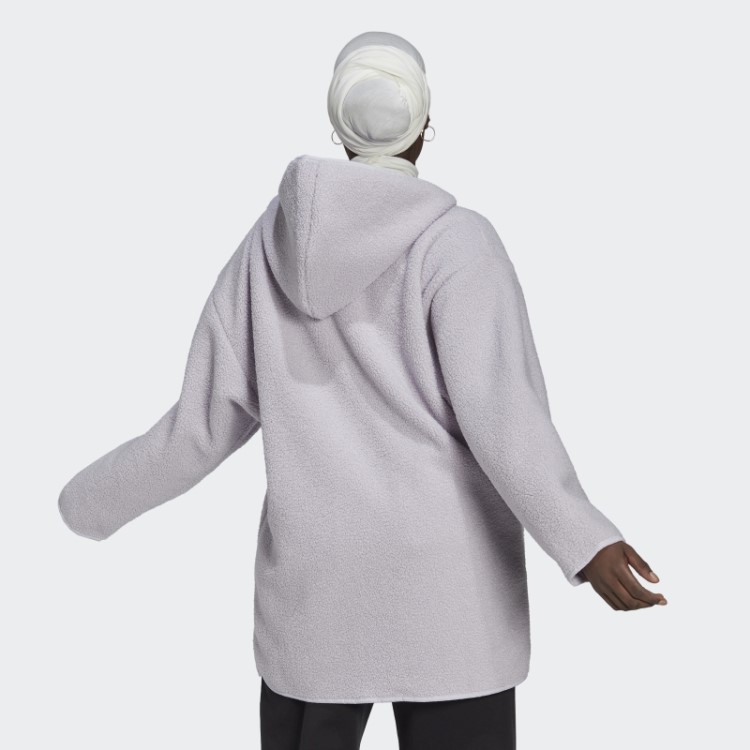 Top De Corrida Longo Com Capuz De Lã Polar Adidas Silver Dawn