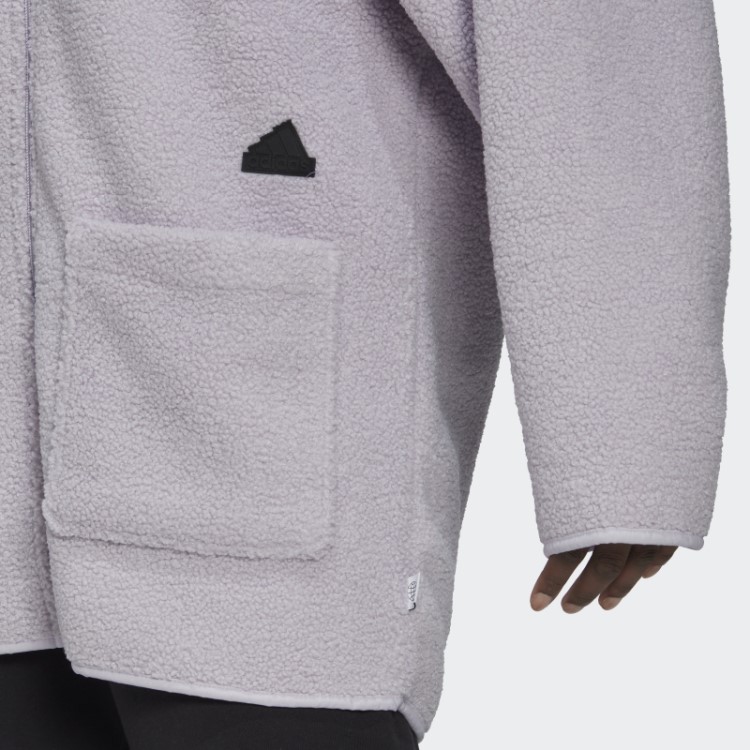Top De Corrida Longo Com Capuz De Lã Polar Adidas Silver Dawn