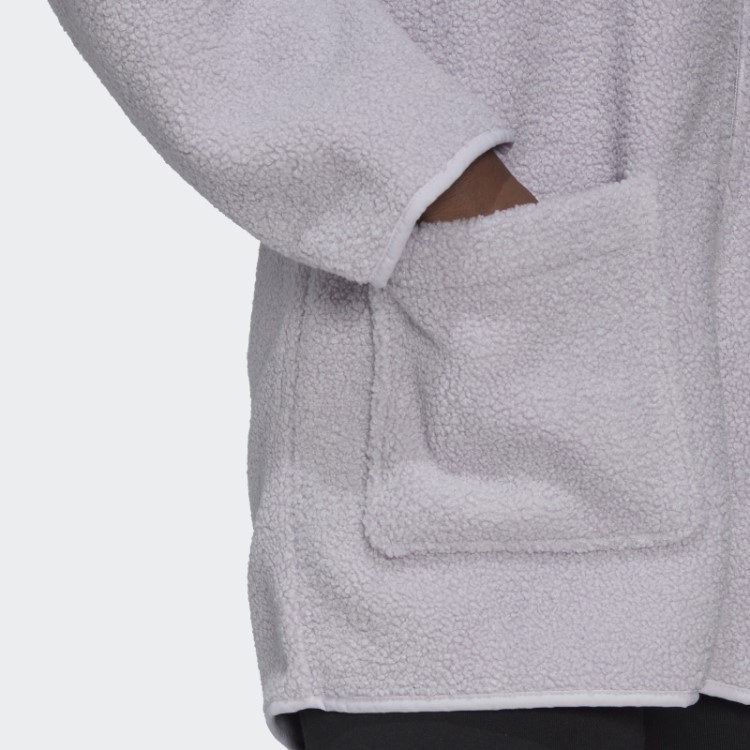 Top De Corrida Longo Com Capuz De Lã Polar Adidas Silver Dawn