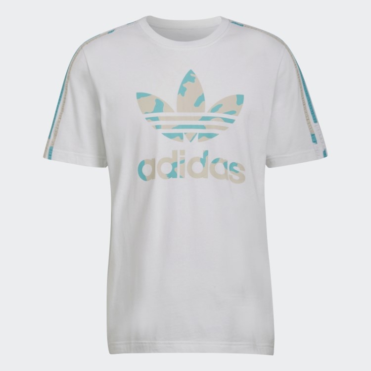 Camiseta Estampa Camuflada Branca Adidas