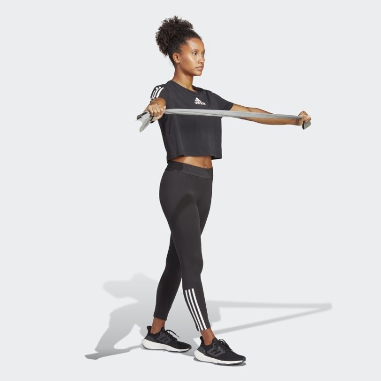 Leggings Adidas Performance 7/8 De Algodão Trem Preto