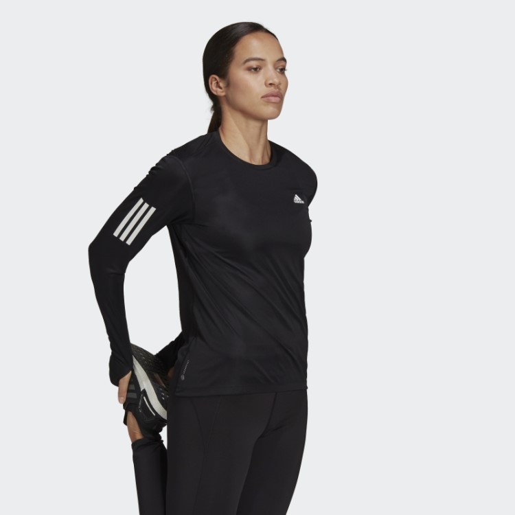 Camiseta Manga Longa Own The Run Preta Adidas
