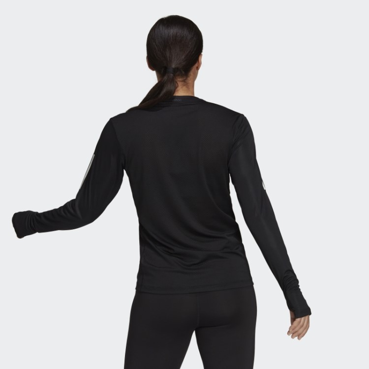 Camiseta De Manga Longa Fashion Preta Adidas Own The Run
