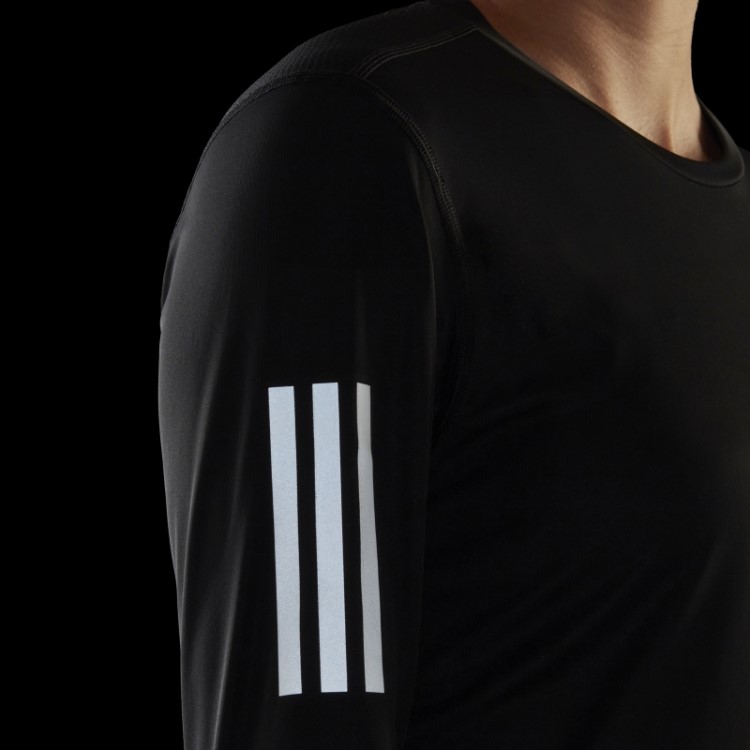 Camiseta De Manga Longa Fashion Preta Adidas Own The Run