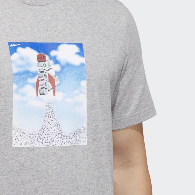 Camiseta Cinza Média Adidas Boost Rocket Graphic