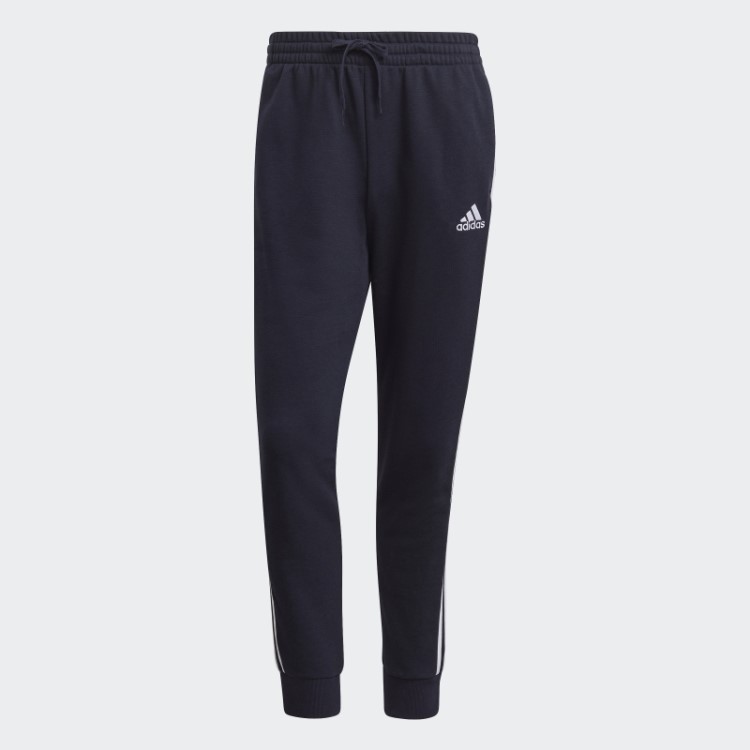 Calça Adidas Essentials French Terry Com Manguito Afunilado E As Três Listras Branca