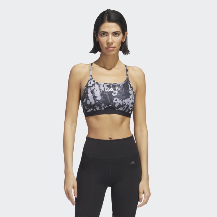 Sutiã De Treinamento Leve Adidas Aeroreact Mgh Cinza Sólido