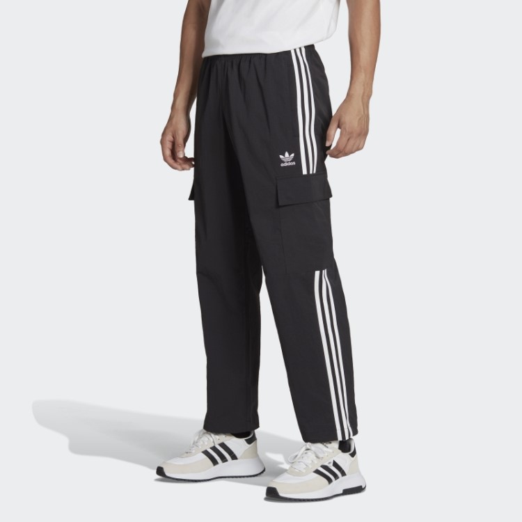 Calça Cargo Preta Adicolor Classics Com As Três Listras Adidas