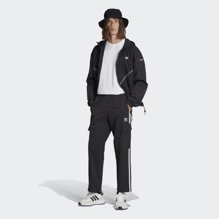 Calça Cargo Preta Adicolor Classics Com As Três Listras Adidas