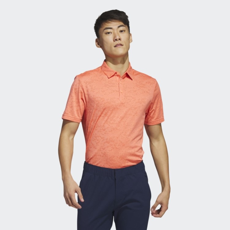 Camisa Polo De Golfe Jacquard Texturizada Coral Adidas