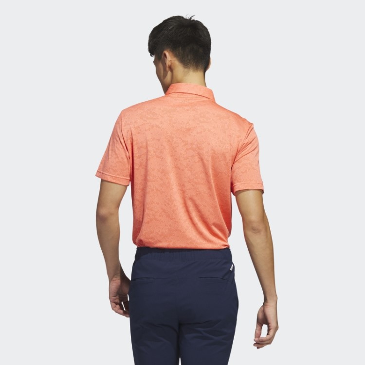 Camisa Polo De Golfe Jacquard Texturizada Coral Adidas