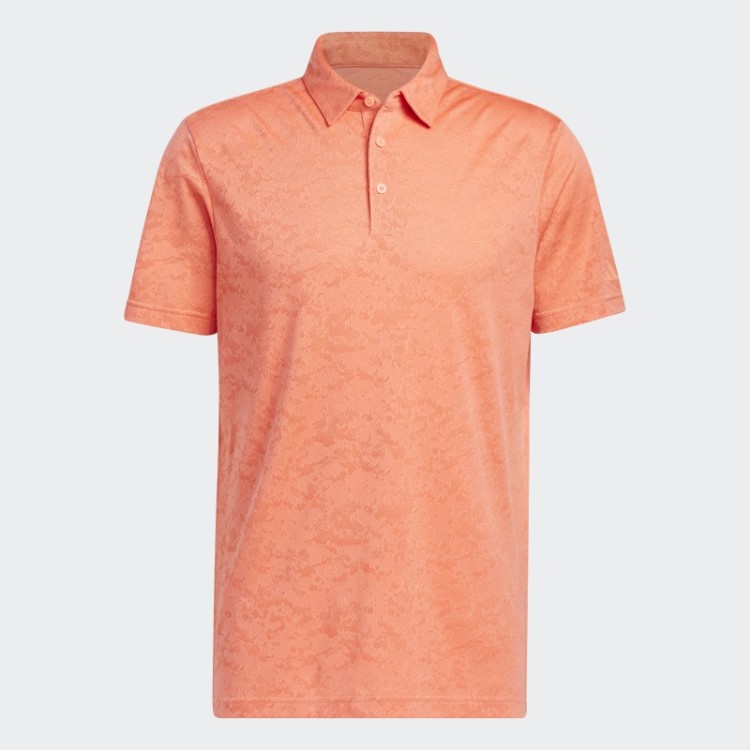 Camisa Polo De Golfe Jacquard Texturizada Coral Adidas