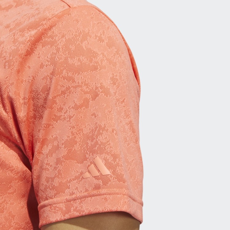 Camisa Polo De Golfe Jacquard Texturizada Coral Adidas