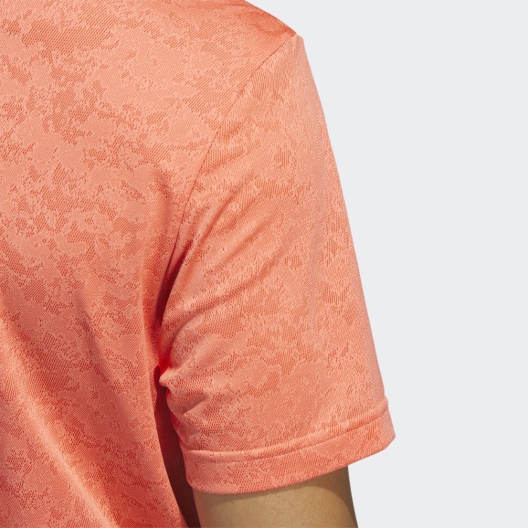 Camisa Polo De Golfe Jacquard Texturizada Coral Adidas