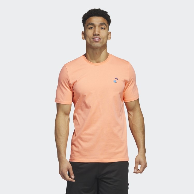 Camiseta De Basquete De Manga Curta Estampa Lil Stripe Spring Break Adidas Coral