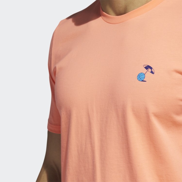 Camiseta De Basquete De Manga Curta Estampa Lil Stripe Spring Break Adidas Coral