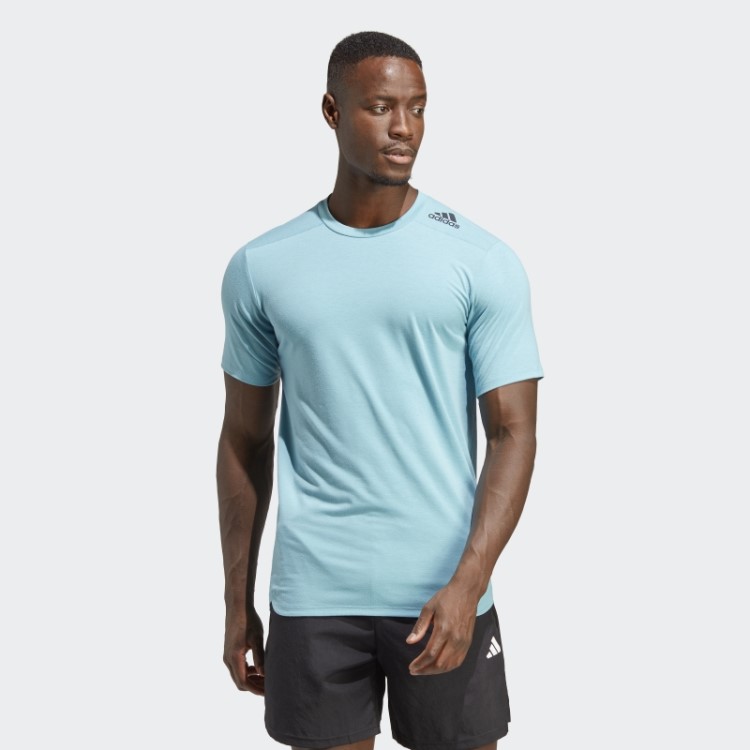 Desenhada Para Treino Camiseta Azul Adidas Fashion