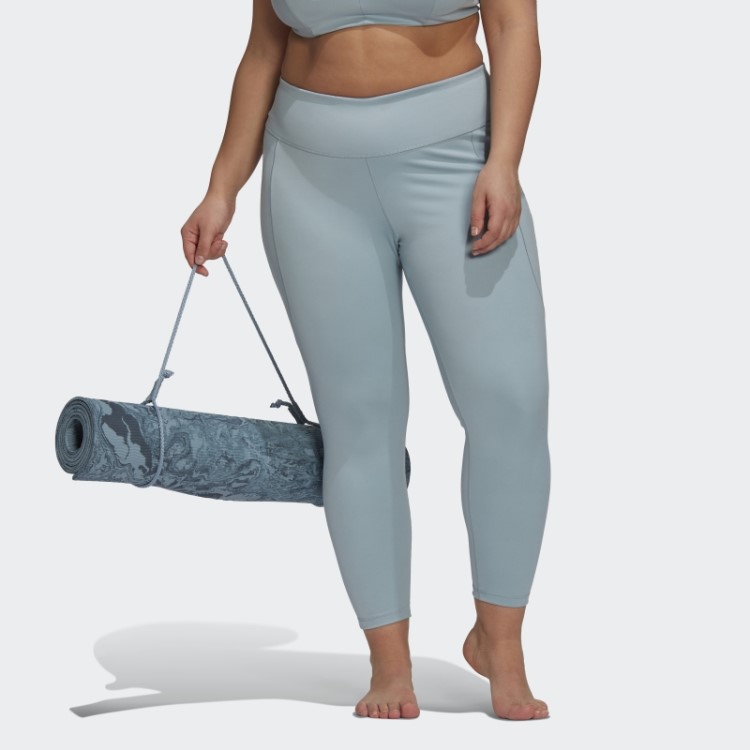 Legging Adidas Yoga Studio 7/8 (tamanho Grande) Fashion Cinza