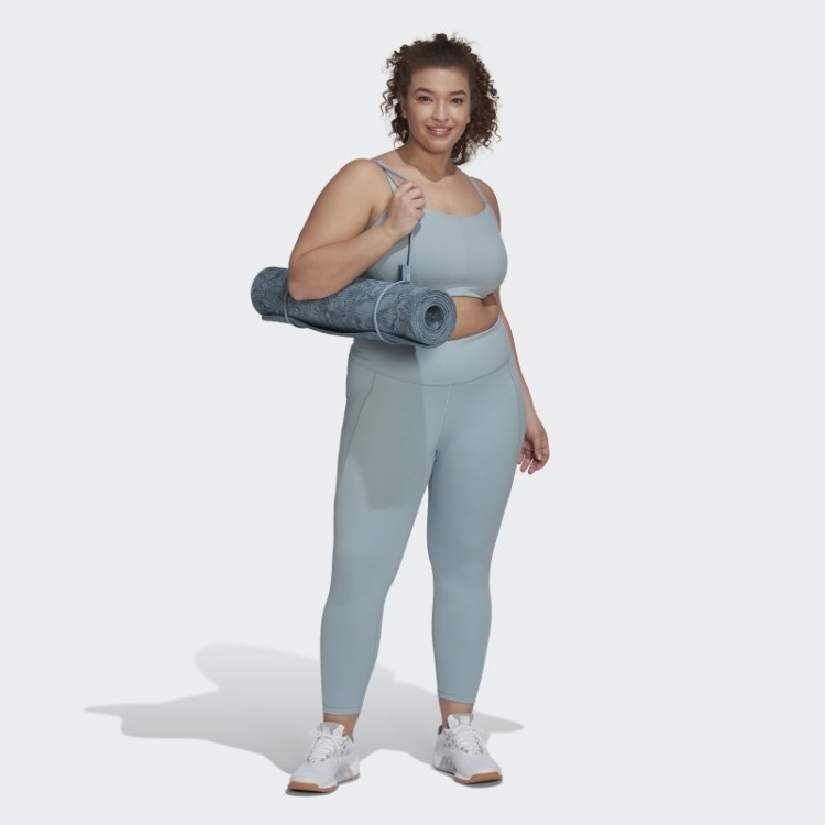 Legging Adidas Yoga Studio 7/8 (tamanho Grande) Fashion Cinza