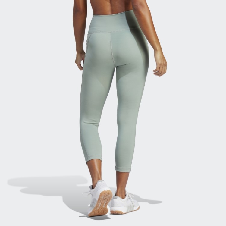 Optime Stash Bolso Cintura Alta Leggings 3/4 Adidas Verde Prata