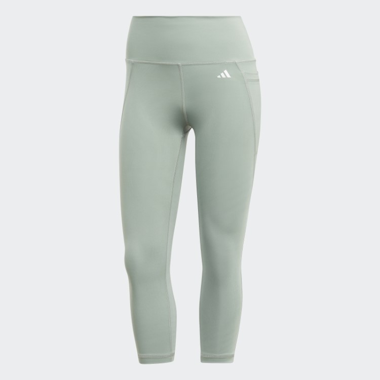 Optime Stash Bolso Cintura Alta Leggings 3/4 Adidas Verde Prata