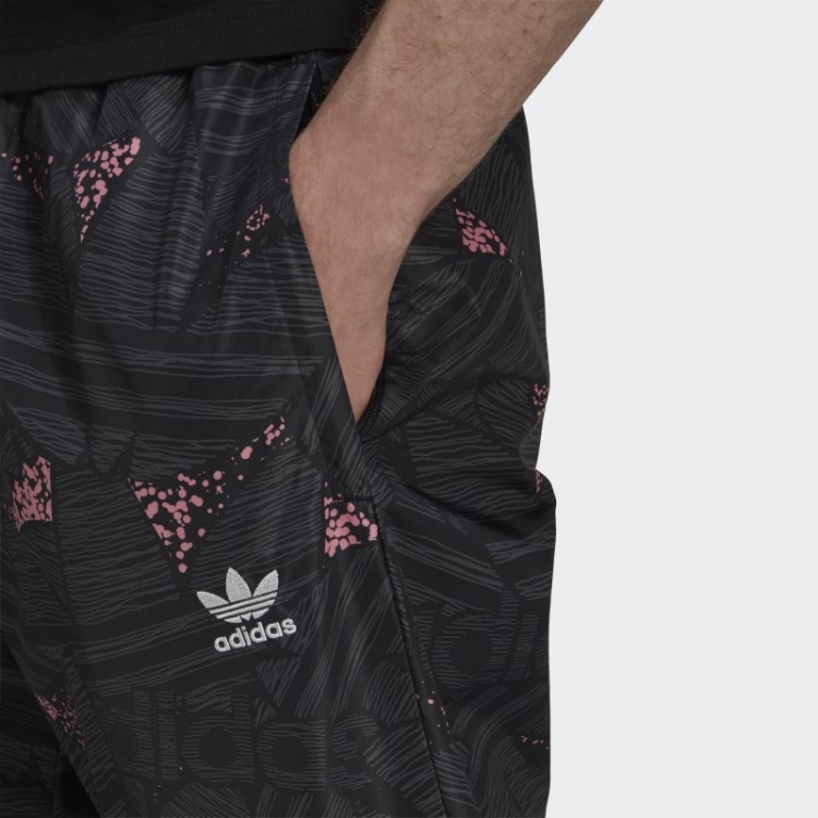 Adidas Rekive Calça Trefoil Com Estampa Allover Preto Quente
