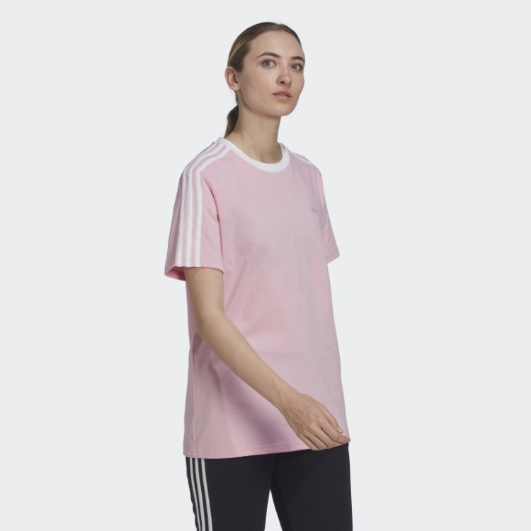 Essentials Camiseta Com As Três Listras Adidas True Pink