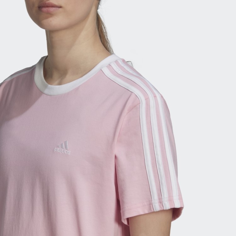 Essentials Camiseta Com As Três Listras Adidas True Pink
