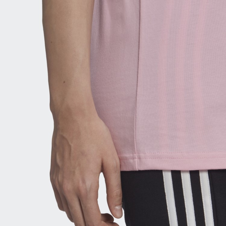 Essentials Camiseta Com As Três Listras Adidas True Pink