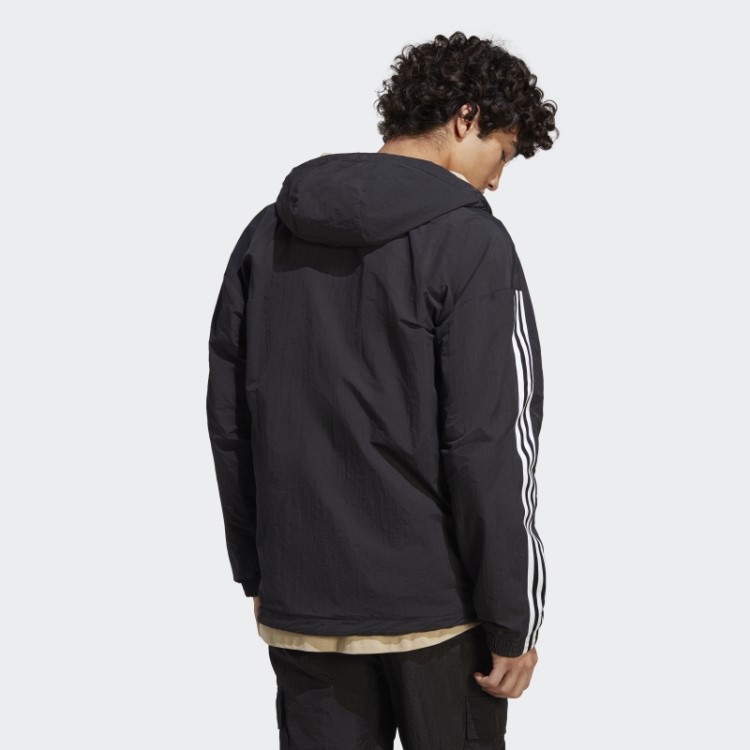 Jaqueta De Lã Polar Reversível Adidas Preta