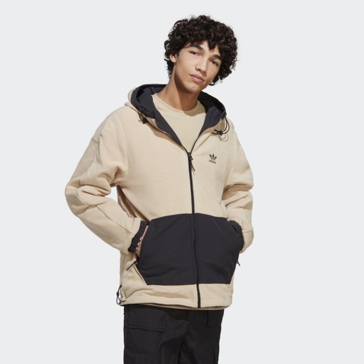 Jaqueta De Lã Polar Reversível Adidas Preta