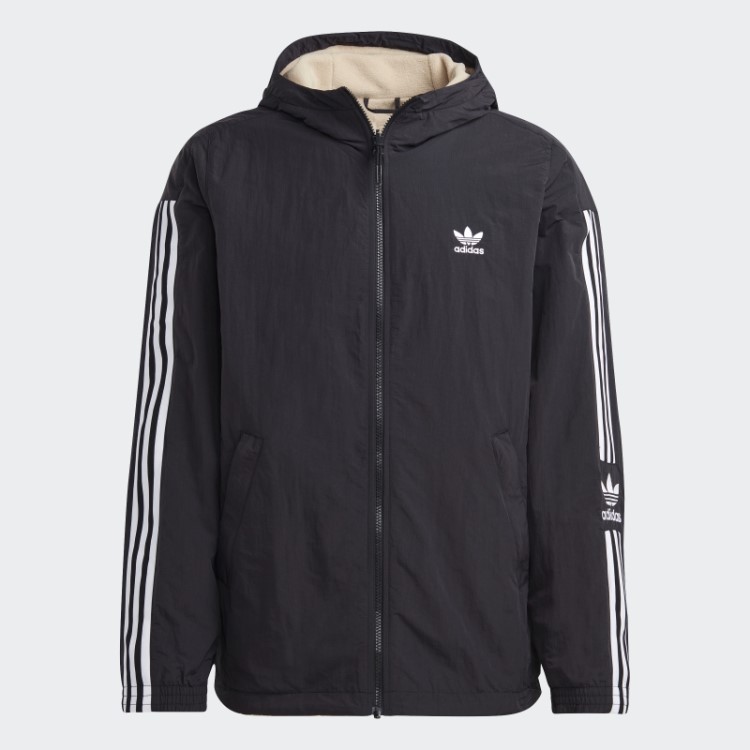 Jaqueta De Lã Polar Reversível Adidas Preta