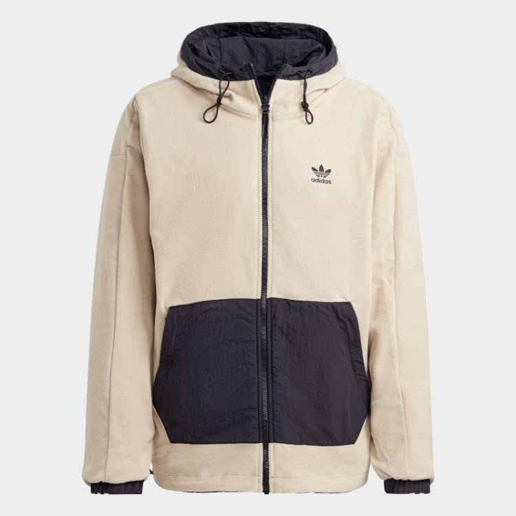 Jaqueta De Lã Polar Reversível Adidas Preta