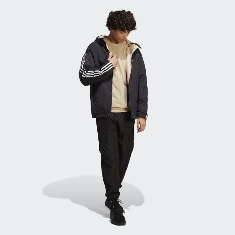 Jaqueta De Lã Polar Reversível Adidas Preta