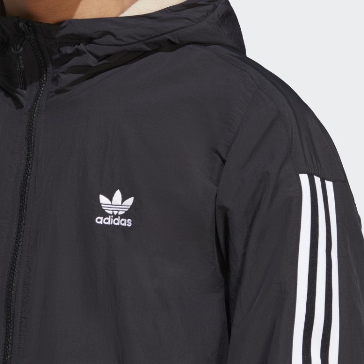Jaqueta De Lã Polar Reversível Adidas Preta