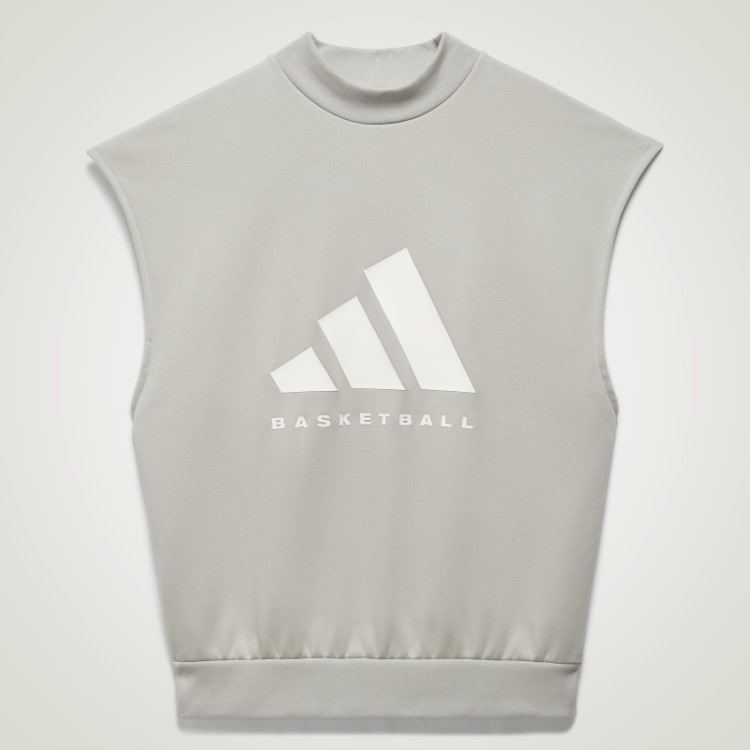 Adidas Basquete Moletom Sem Mangas Metal Cinza Quente