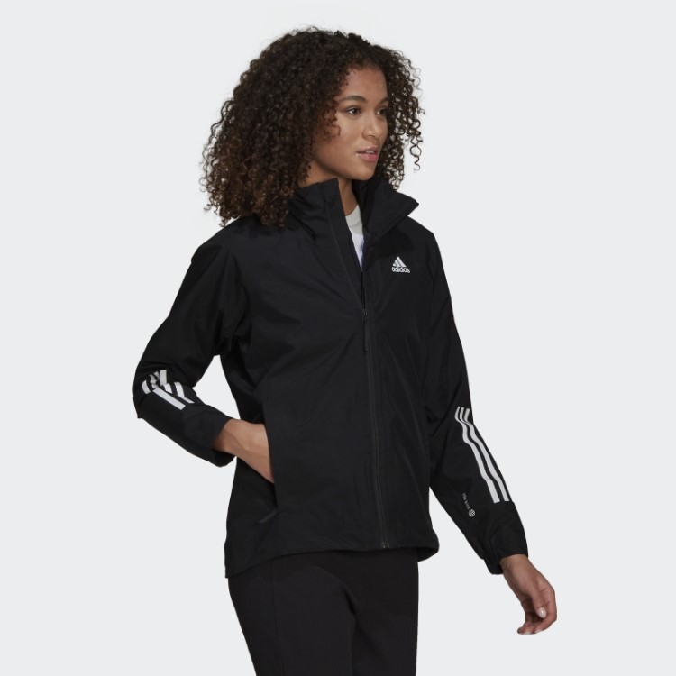 Moda Adidas Bsc 3 Listras Jaqueta Rain.rdy Preto